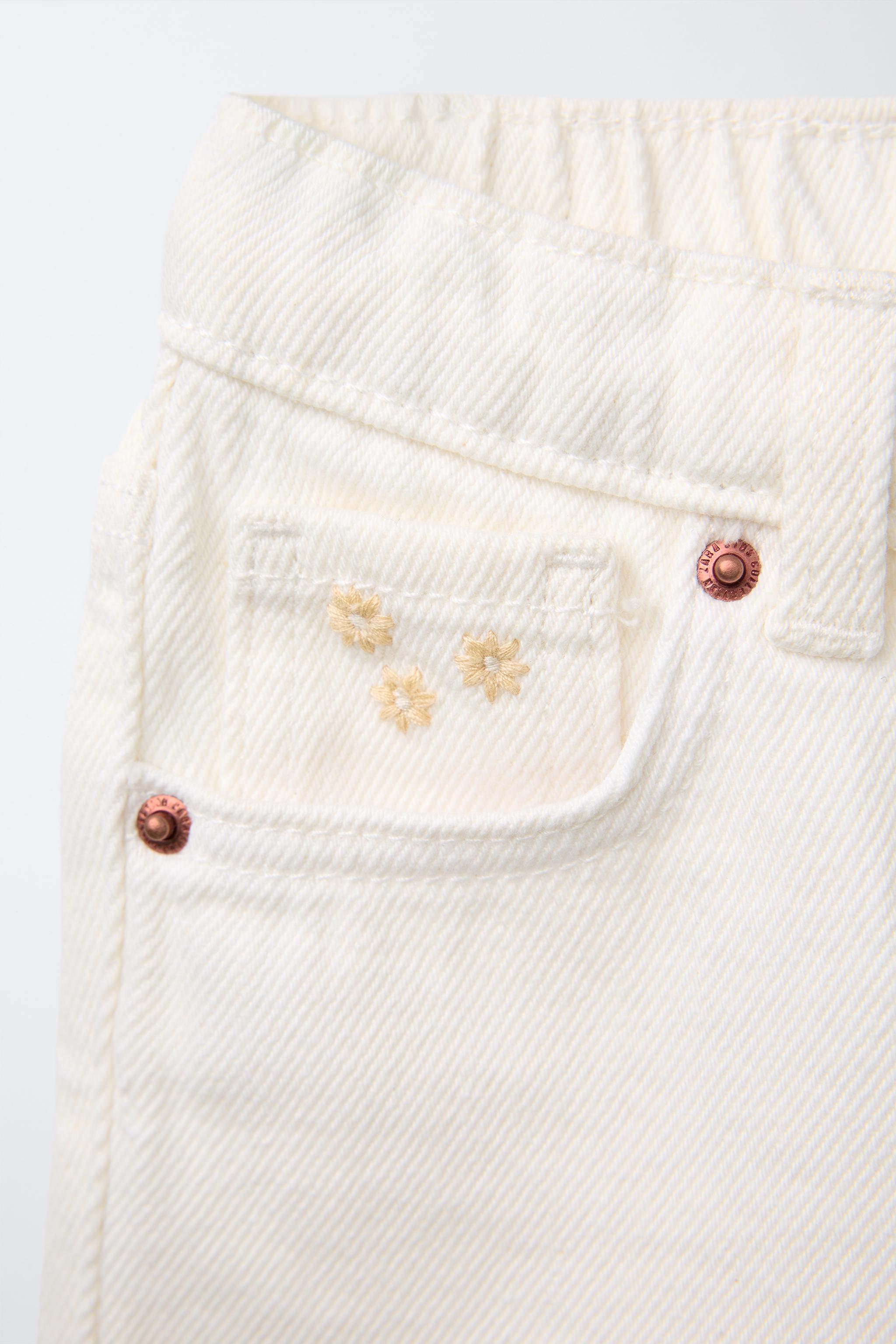 EMBROIDERED FLORAL HIGH WAIST DENIM SHORTS